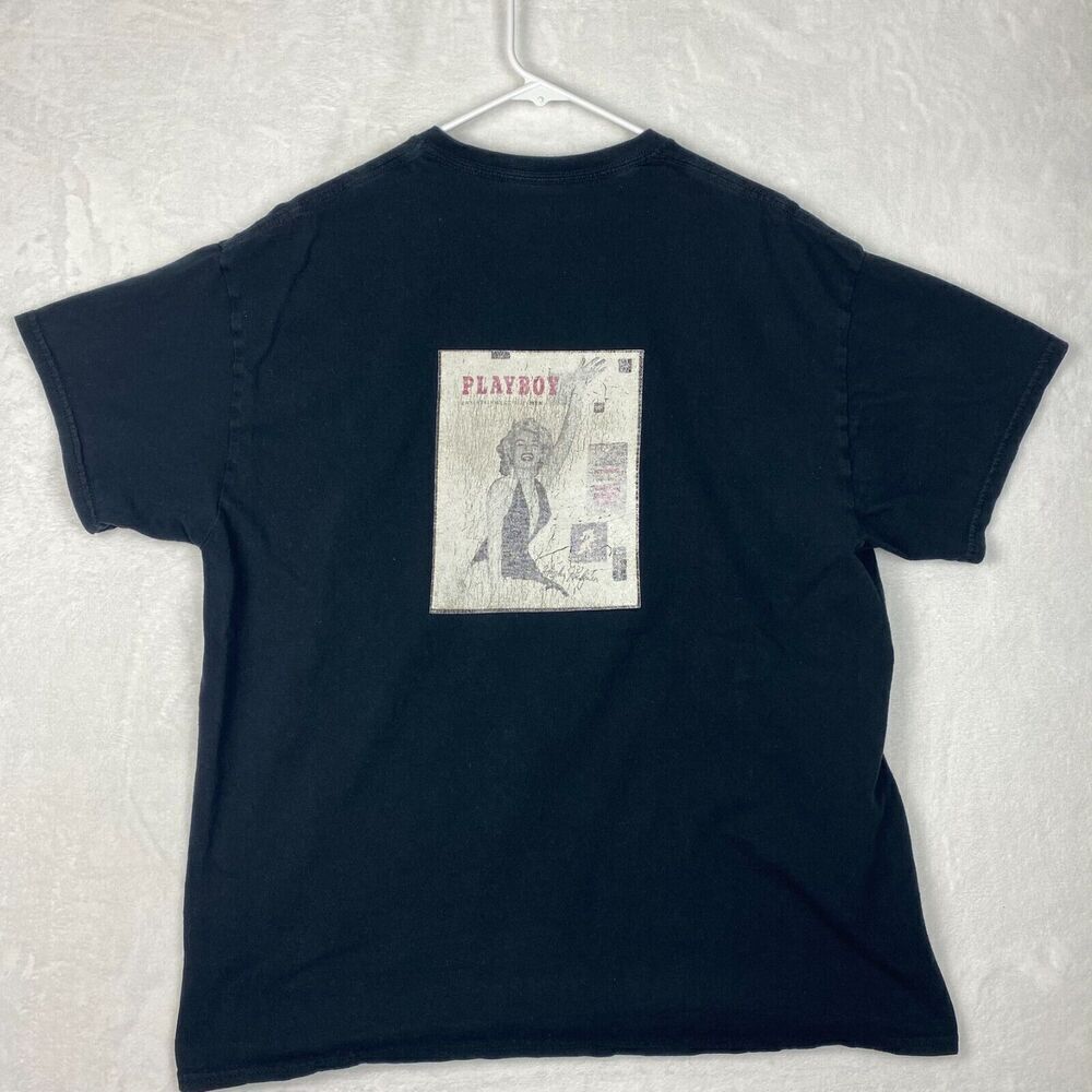 Play Boy Marilyn Monroe T-shirt Adult Extra Large Black Short Sleeve Crewneck